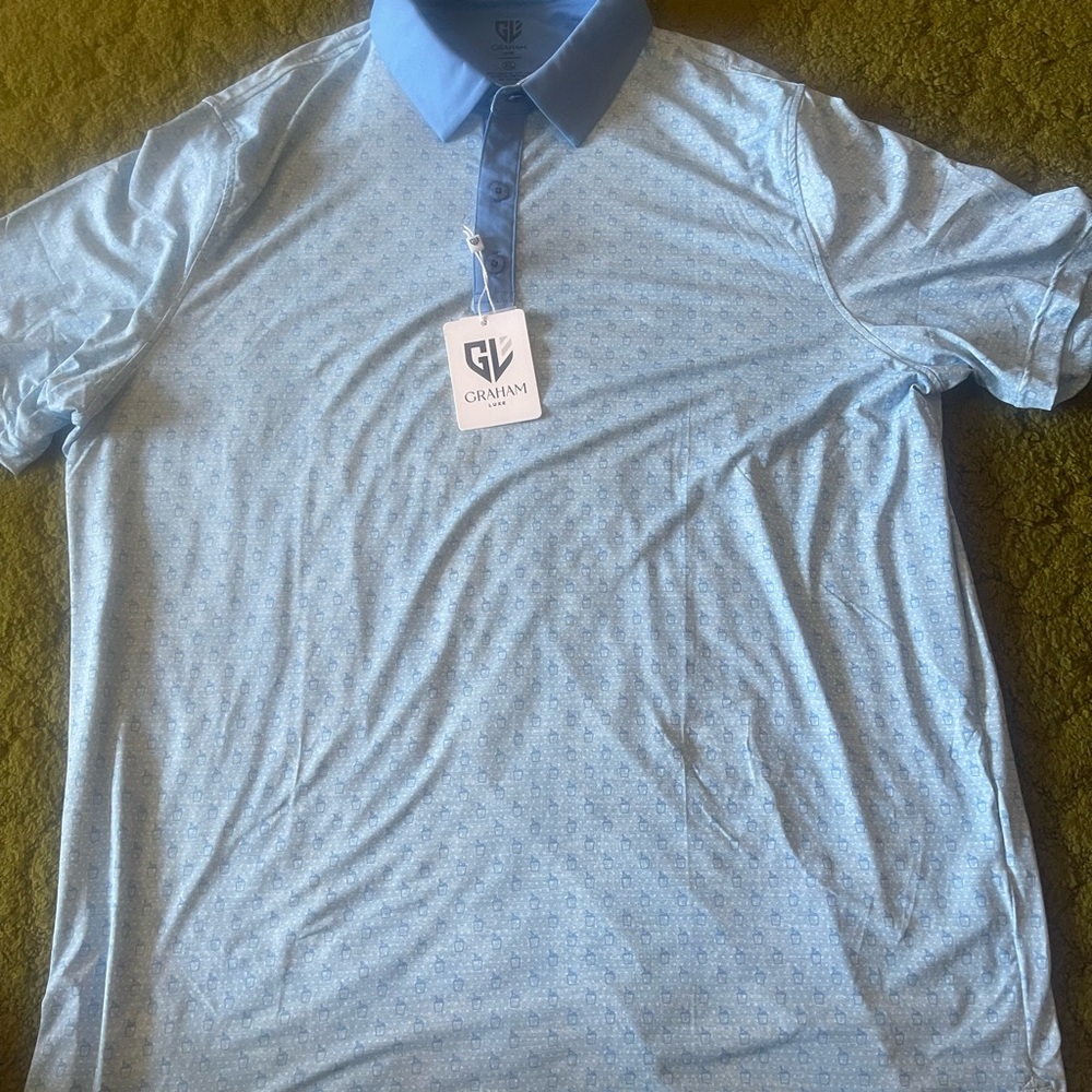NEW MENS GRAHAM LUXE SHORT SLEEVE GOLF POLO SHIRT SIZE XL NWT (E1)